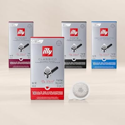 illy E.S.E. Coffee - Single-Serve Pods Classico Medium Roast - Notes Of Chocolate & Caramel - For E.S.E Machines - Extraordinary Aroma & Body 18 Count