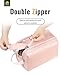 Chakipee Toiletry Bag for Women - Travel Toiletries Organizer Dopp Kit Water Resistant Cosmetic Bag for Toiletry Accessories, Lightweight Pink Toiletries Bags with Zippers, Bathroom Essentials