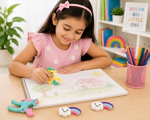 Image of SUPER TOY Mermaid Erasers for Kids Different Shapes, 3D Erasers Return Gift Combo Pack Rubber for School Boys & Girls Stationery Supplies (Assorted Design)