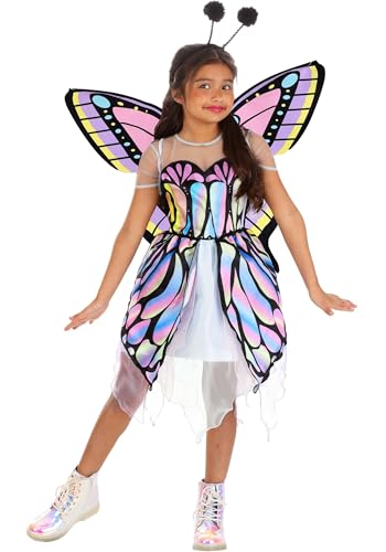 Disfraz de mariposa pastel para niñas con alas y diadema