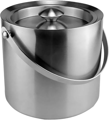 Zdaqian アイスボックス アイスペール 氷容器 氷入れ 溶けない 厚みのステンレス鋼 二重構造 大容量 1.3リットル3リットル おしゃれ 携帯便利 蓋付き アイストング付き ハンドル付き プレゼント アウトドア 家用 業務用 母の日 父の日 ギフト