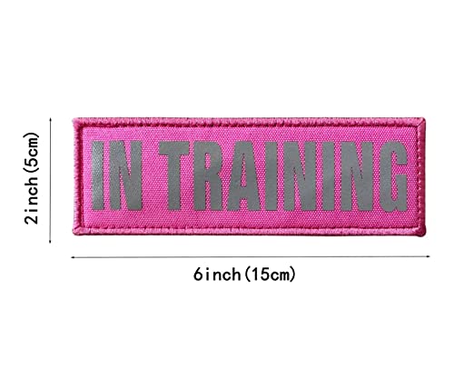 Patch pour chien de service rose réfléchissant avec crochets boucles - 7