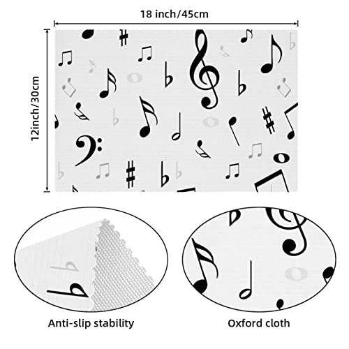 Set de table note de musique résistant à la chaleur et antidérapant pour table à manger - 5