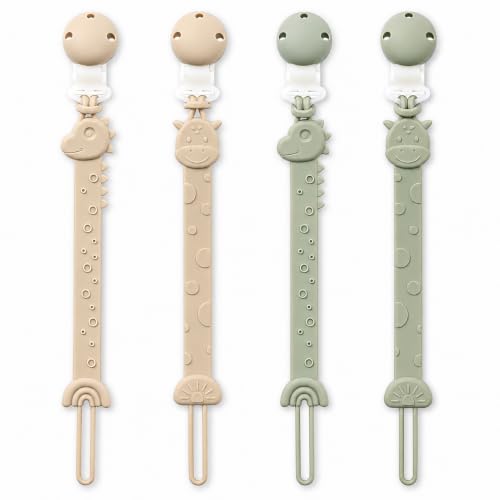 YIVEKO Attaches Sucette Bébé Silicone, 4 pcs, Sans BPA