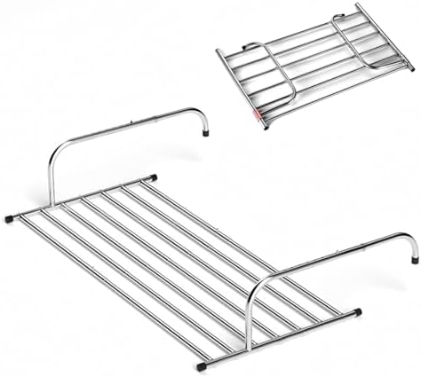 Portable Folding Clothes Drying Rack - Telescopic Stainless Steel Laundry Holder for Balcony, Window Sill, & Railing - Space-Saving Airer for Clothes & Shoes