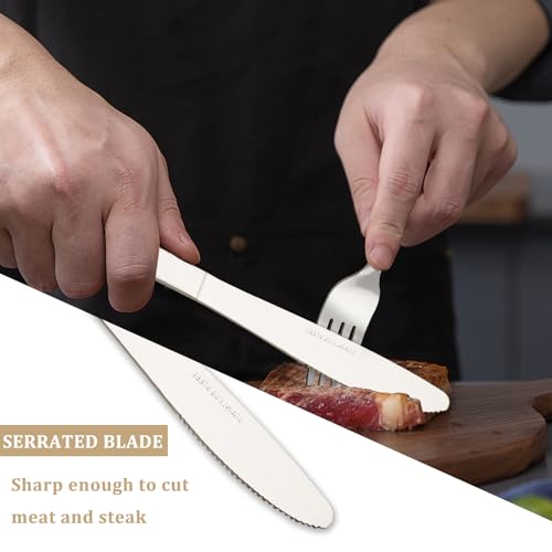 Image of 72 PCS Dinner Knifes Set - Windsor Stainless Steel Table Knives 8.7 Inch with Dishwasher Safe Butter Knives,Metal Butter Knofe,Dinner Knife Silverware for Home,Kitchen or Restaurant