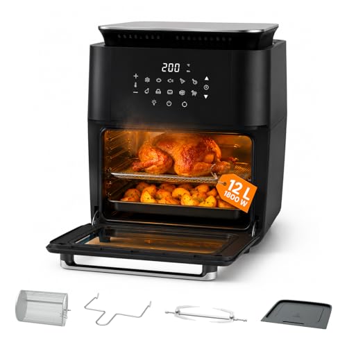 Avilia Friggitrice ad Aria 12 Litri XXL con Display Touch – Airfryer 1800W con 12 Programmi...