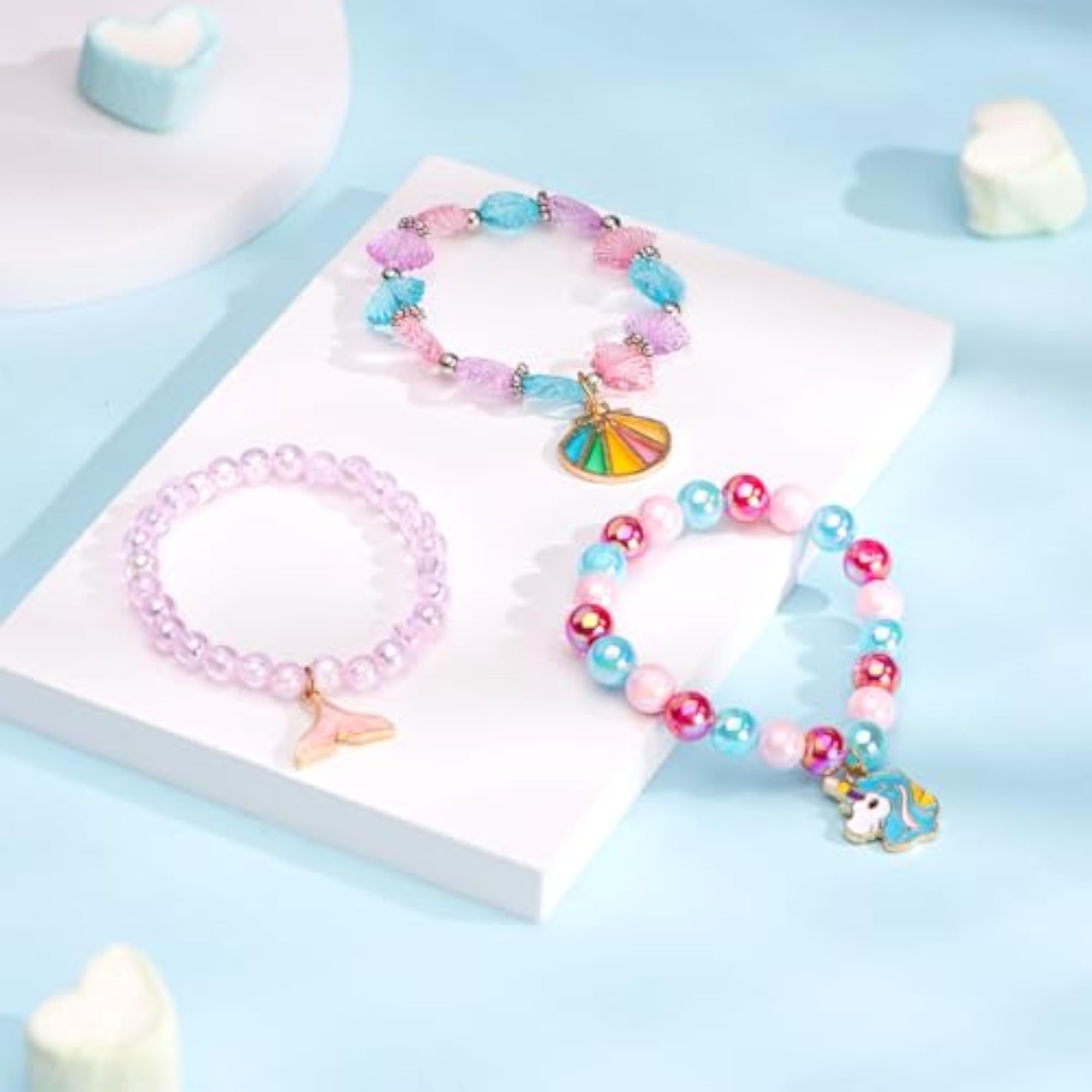 3pcs Charm Beads Bracelet Combo for Girls Birthday