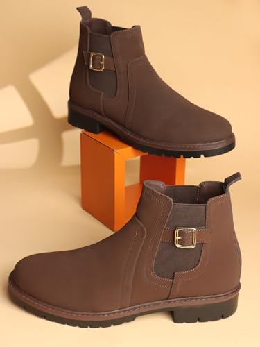Image of Carlton London Men's Comfortable Chelsea Boot with Buckle