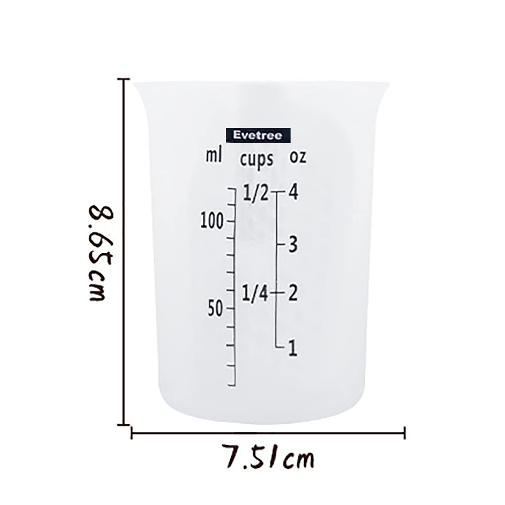 Amazon.com: Oz 量杯洗衣精量杯一次迷你量杯不含雙酚A 適合融化奶油巧克力混合環氧樹脂等4 盎司(約113.4 克) 1/2 杯:  居家與廚房