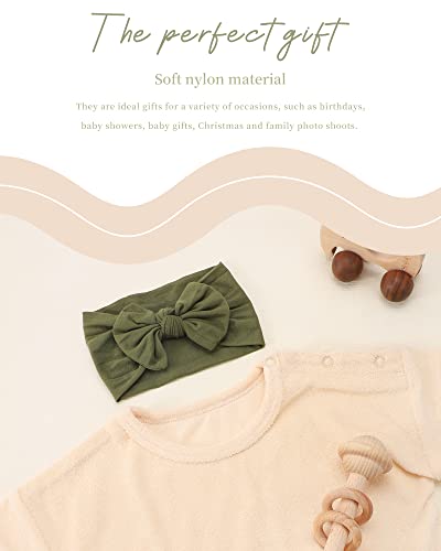 Jollybows 3Pcs Baby Nylon Headbands Hairbands Hair Bow Elastics For Baby Girls Newborn Infant Toddlers Kids - Blue Dark Teal Blackish Green #TOP2