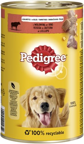 PEDIGREE Adult Nassfutter für Hunde mit Rindfleisch in Gelee 12 x 1200g