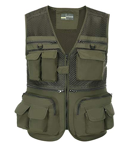 Image of Mens Outdoor Fishing Vest Safari Travel Photography Vests Jacket Multi Pocket