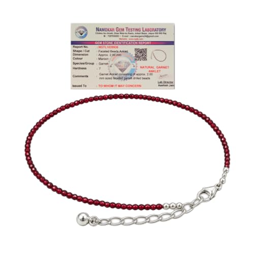Image of Raw Pyrite, Money Magnet, Dhanyog, Garnet, Black Obsidian Evil Eye Anklet | Stone of Money, Protection & Power | Natural Healing Crystal Anklet for Women | Spiritual Jewellery for Women | Gift for Woman & Girlfriend