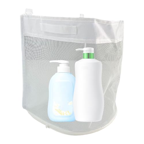 Organizador de juguetes de baño para bebé, soporte para juguetes de baño, organizador de malla de cesta, diseño de secado rápido, montado en la pared y ahorra espacio, 9.65 x 9.06 x 10.63 pulgadas