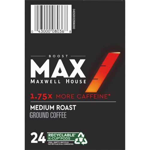 Miniatura 3 de Maxwell House Max Boost K-Cup Cápsulas de café tostado medio con 1.75 veces más cafeína, caja de 24 unidades