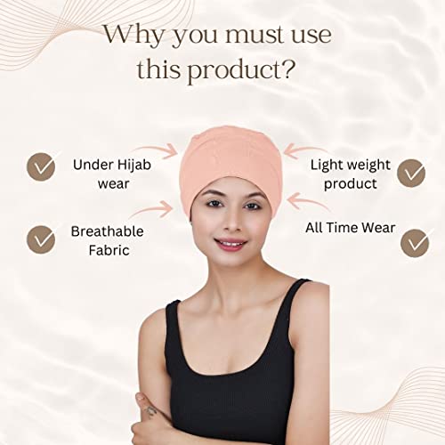Image of The Headscarves Women Silky Soft Bamboo Viscose Sleep Cap for Hair Loss Chemo Headwear Skull Cap Free Size (Multicolor) (HS3 Multicolor)