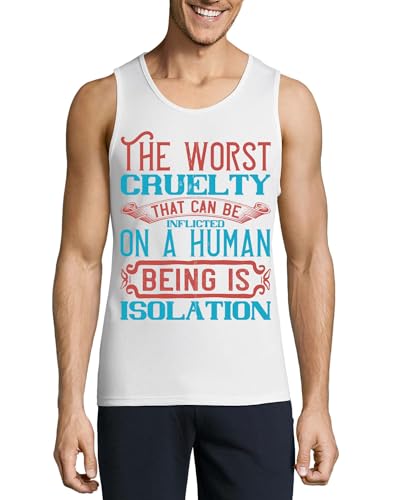 Débardeur en coton homme blanc avec citation sérigraphiée