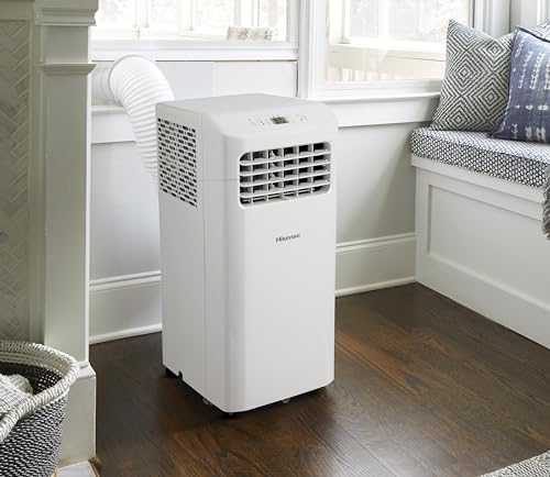 Image of Hisense Portable Air Conditioner 5000-BTU DOE (115-Volt) White Vented, Remote control, Cools 150-sq ft, 24 Hour Timer, 3-modes (Cooling, Fan, Dehumidifier), Noise Level dB 47 - AP0522CR1W (Renewed)