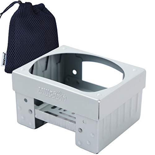 MiliCamp ラージ固形燃料 コンロ ポケットコンロ ラージストーブ 折りたたみ 専用メッシュケース付き 一人用バーベキューから防災グッズのクックセット キャンプ初心者にも 登山キャンプツーリングのミニマム装備に MFL-3