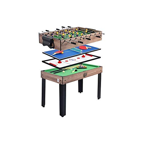 JHSHENGSHI Mesa de Juego combinada 4 en 1, Juego de Mesa Combinado Plegable multijuego de fútbol/Tenis de Mesa/Curling/Juego de Billar (Juegos de Mesa)
