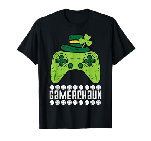 Gamerchaun Irish Gamer Paddys Uomini Giorno di San Patrizio Ragazzi Bambini Maglietta