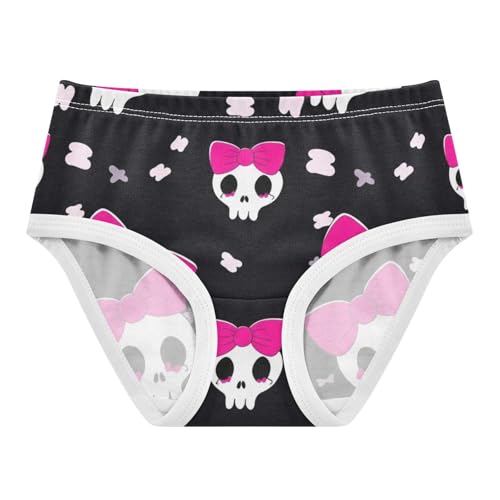 Toddler Underwear Custom 2t Cotton Cute Panties Girl Print Briefs Kids Undies Cute White Pink Skulls Black