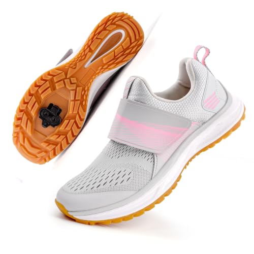 Image of Women's Indoor and Outdoor Cycling Shoes - Comfortable and Breathable - Compatible With SPD Cleats
