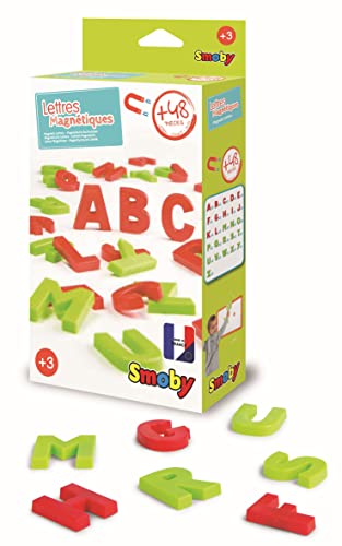 Smoby - 48 Lettres Magnétiques - Pour Tableau ou Bureau - 2 Couleurs - Rouge et Vert - 430104