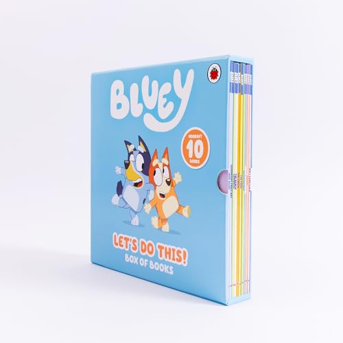 Image of Bluey Let's Do This! Box of Books 10 Books Collection Box Set (Butterflies, Bingo, Magic Xylophone, Hammerbarn, The Pool, Creek, Beach, Grannies, Goodnight Fruit Bat & Bob Bilby)