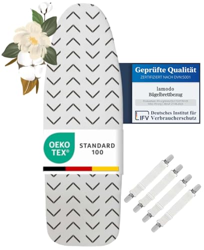 lamodo® - Bügelbrettbezug 140x45 cm - Bügelbezug aus 100{1eb8586018cdbd5657aaa5a2f9a6f1b381d11b49babc42c677c679d167aee13f} Baumwolle - Dampfbügelgeeignet - Extra Dicke Polsterung + Gummizug und Spanner, 135-140 cm x 40-45 cm lamodo® - Bügelbrettbezug 140x45 cm - Bügelbezug aus 100{1eb8586018cdbd5657aaa5a2f9a6f1b381d11b49babc42c677c679d167aee13f} Baumwolle - Dampfbügelgeeignet - Extra Dicke Polsterung + Gummizug und Spanner, 135-140 cm x 40-45 cm