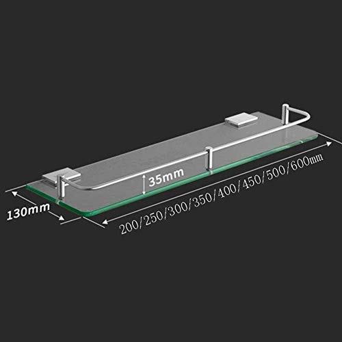 Almacenamiento de aluminio para ducha moderna con estante de vidrio monocapa de 20cm 4