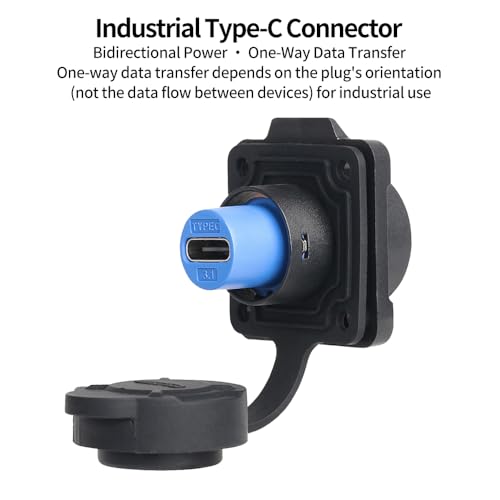 Conector impermeable CNLINKO LP-16 Type-C con montaje en panel miniatura 2