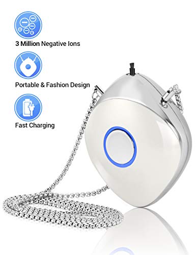 QUNSE Personal Wearable Air Purifier Portable Negative Ion Generator Necklace Mini Air Freshner