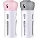 2 Pieces 4-in-1 Travel Dispenser Lotion Shampoo Gel Travel Dispenser Bottle Sets Organized Leak-proof Travel Toiletries Containers Rotatable Refillable Travel Bottles (Pink, Grey)