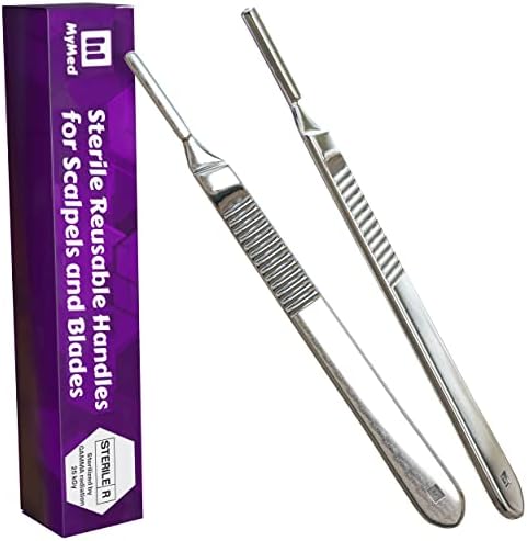 Pack of 2 Stainless Steel Scalpel Handle # 3, Premium Quality, Dermaplane Handles, Scalpel Knife Handle, Fits Variety of Scalpel Blades