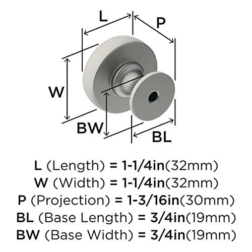 Image of Amerock 1-1 /4 inch Round Winsome Satin Nickel Cabinet Knob | Durable Zinc drawer knob and cabinet hardware, ideal for kitchen cabinets, bathroom vanities, dressers, and furniture