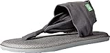 Sanuk womens Yoga Sling 2 Metallic Lx Sandal, Charcoal/Metallic Silver, 7 US