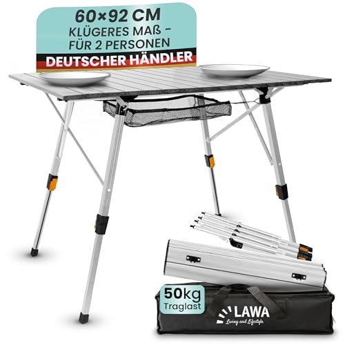 Camping Klapptisch höhenverstellbar bis 69,5 cm Aluminium Campingtisch...