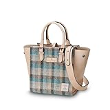 Islander The Medium Caillie Tote Bag for Women, Vegan Leather & Harris Tweed, Islander Tartan