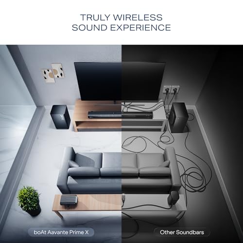 Image of boAt [2026 Launch] Aavante Prime X, Truly Wireless, Detachable Satellites, Dolby Atmos, 7.1.4CH 700W, Wireless Subwoofer, FREE Installation & Video Demo,Sound bar Home Theatre Soundbar (Premium Black)