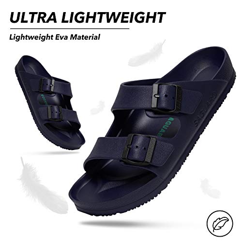 Image of SAGUARO Men's Women's Comfort Double Buckle Sandals Lightweight Adjustable EVA Sandals with Rubble Sole