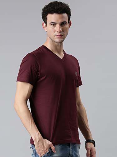 Image of F A S O Mens Organic Cotton V-Neck T-Shirt