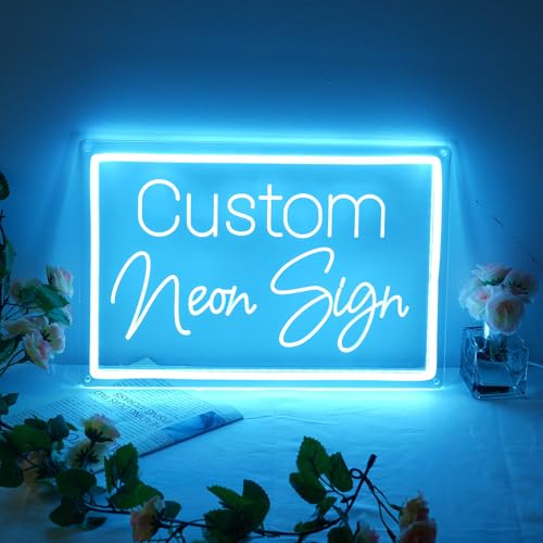 IOKSBACU Custom Neon Signs, Personalized Neon LED Sign for Wall Decor,3D Carving Neon Sign Customizable for Wedding Birthday Party Business Bar Logo Neon Name Sign Gift