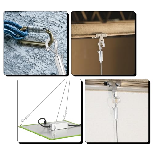 Image of Frame Wire for Hanging16.4 FT 5 /64 inch Heavy Mirror Frame Hangings Kit with Screws Heavy Duty Stainless Steel Rope for Lamps Billboards Basket Flowerpot Pictures Holds Up to 66lbs(30kg)