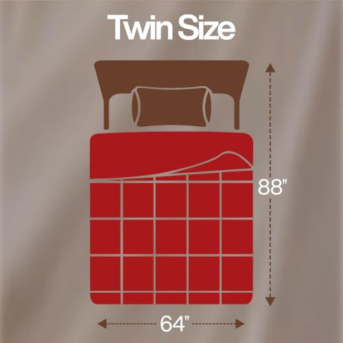 Image of Utopia Bedding Twin Comforter Duvet Insert, Quilted Red Comforter with Corner Tabs, Box Stitched Down Alternative Comforters Twin Size 64 x 88 inches