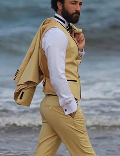 Men's Suit 3 Pieces Slim Fit One Button Blazer Tuxedos Wedding Suits for Men Double Breasted Vest Formal Suits3