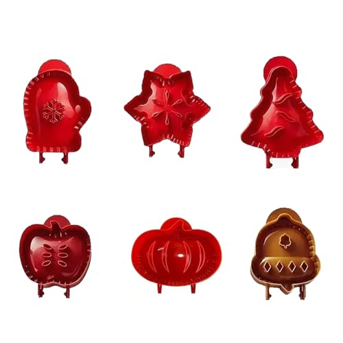 idqwsswt Molde de plástico ABS seguro para tartas, de varias formas, apto para fiestas en casa y restaurantes. Mini moldes para tartas manzana. Moldes para hornear, 6 piezas