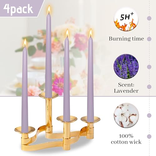 Image of 4 Purple Lavender Scented 10 Inch Handmade Taper Candles