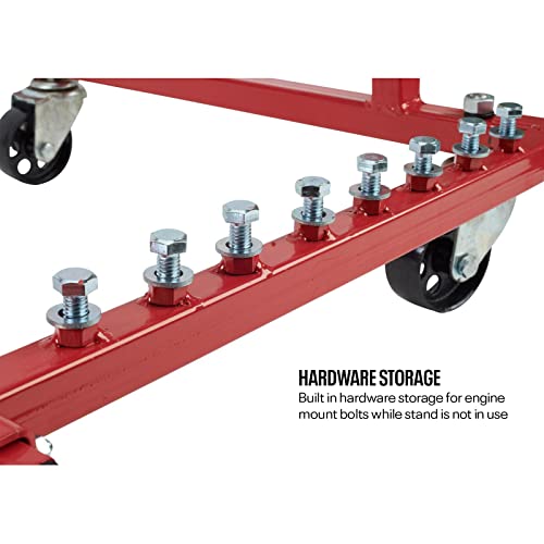 Rolling Engine Cradle Stand With Wheels, Fits Chevy V8 Small Block And Big Block, Steel Construction, Built In Hardware Storage, Easy Assembly #TOP2